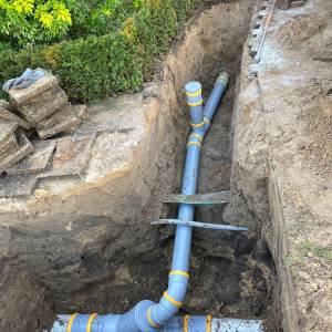 de nieuwe PVC riolering
